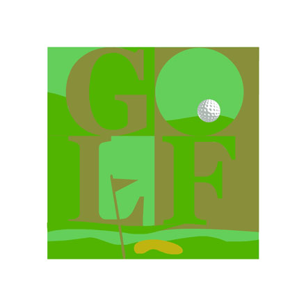 Golfgemälde, Acryl auf Leinwand
